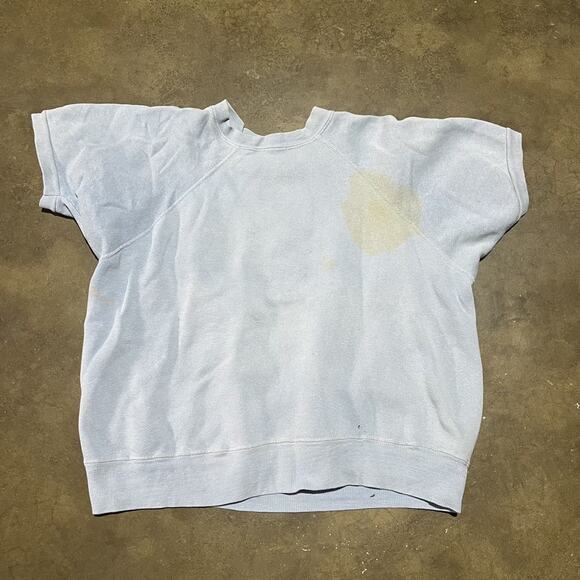 Vintage 60s UNC Tarheels Blue Short Sleeve Sweatshirt - Picture 4 of 5